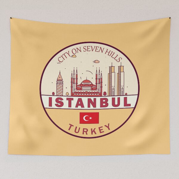 Item preview, Istanbul Turkey City Skyline Emblem designed and sold by KrisSidDesigns.
