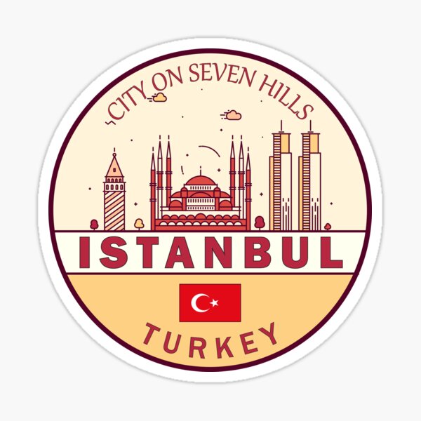 Item preview, Istanbul Turkey City Skyline Emblem designed and sold by KrisSidDesigns.