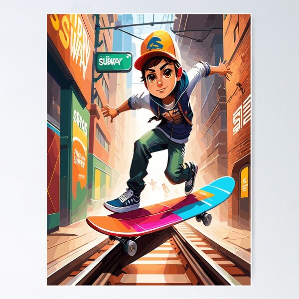 Game Subway Surfer 1 Vintage Art Canvas Poster Wall Art Decor