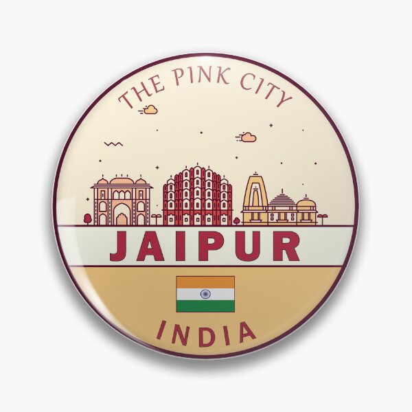 Item preview, Jaipur India City Skyline Emblem designed and sold by KrisSidDesigns.