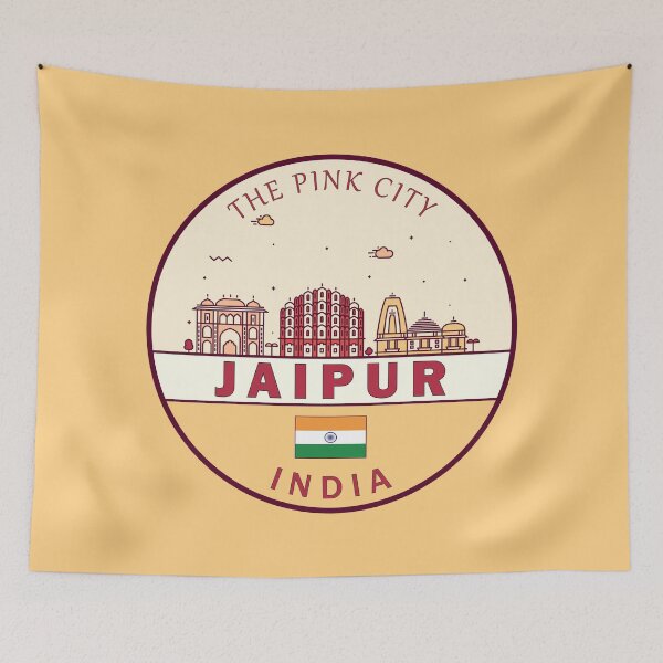 Item preview, Jaipur India City Skyline Emblem designed and sold by KrisSidDesigns.