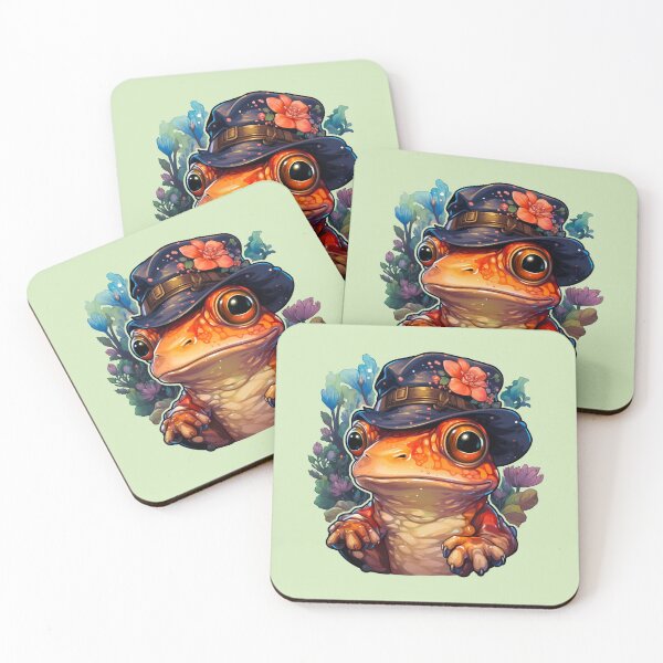 Item preview, Fantasy Creature Frog In Hat With Flowers designed and sold by FoxTreeDesign.