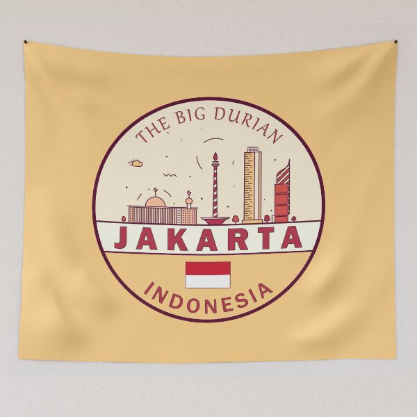 Item preview, Jakarta Indonesia City Skyline Emblem designed and sold by KrisSidDesigns.