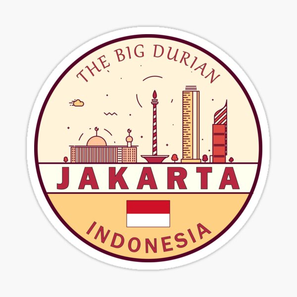 Item preview, Jakarta Indonesia City Skyline Emblem designed and sold by KrisSidDesigns.