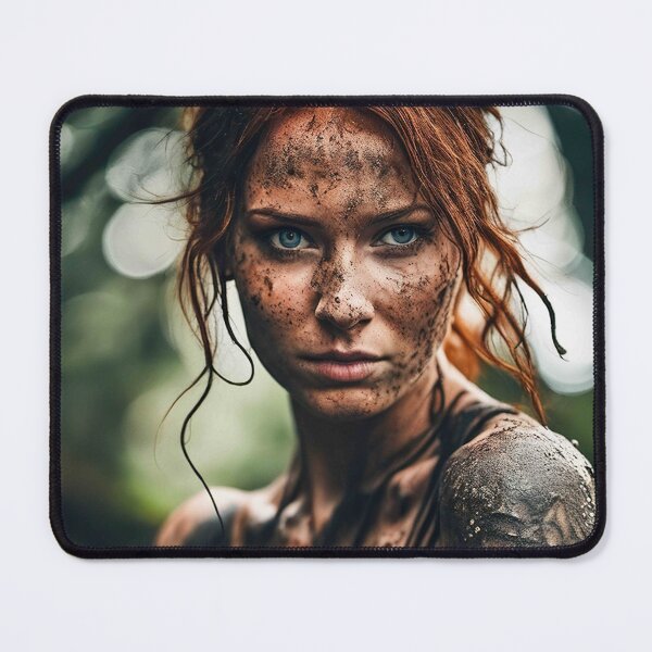 Item preview, Photo realistic adventurer redhead beauty crawling in mud -03 designed and sold by zotilus.