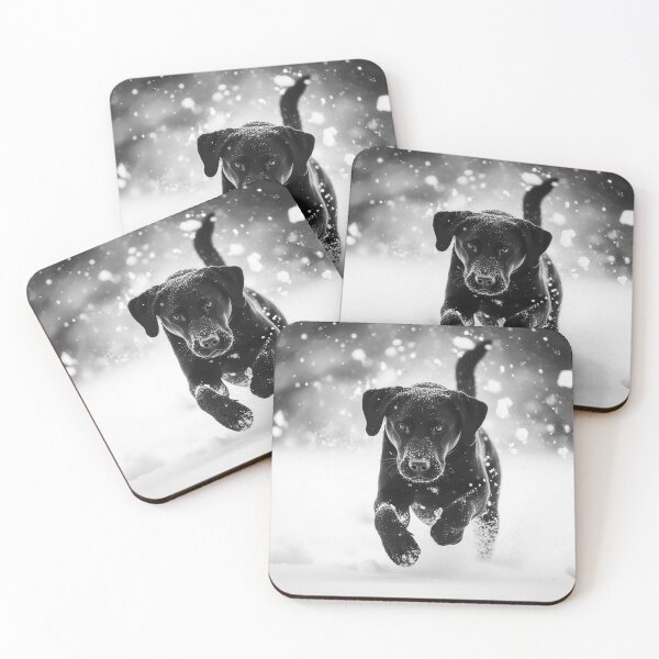 Item preview, Black Lab running through the Snow  designed and sold by blackdogbuckeye.