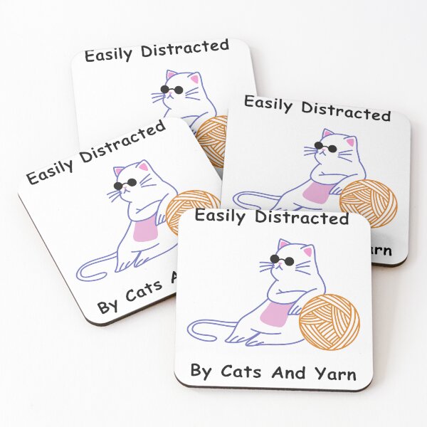 Item preview, Easily Distracted By Cats and Yarn  designed and sold by Wiss2Arts.