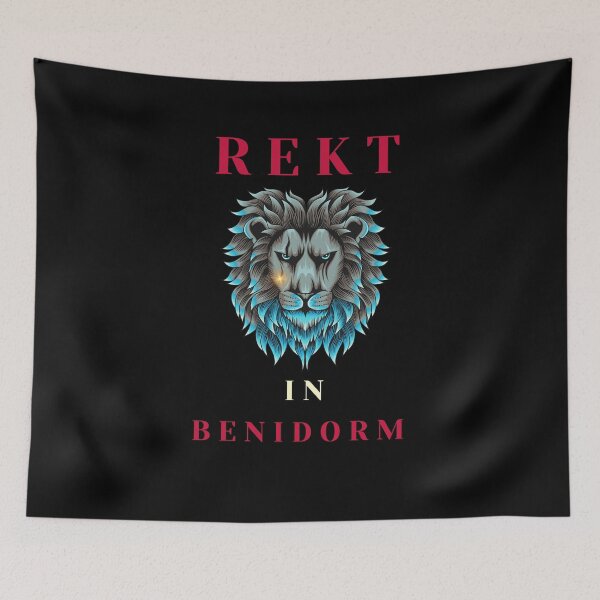 Item preview, REKT In Benidorm, Stunning Design With Blue Lion designed and sold by MarieSusan.