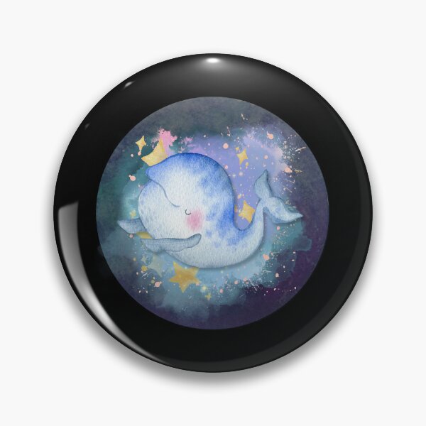 Aperçu de l'œuvre Bébé béluga nageant dans l’espace aquarelle créée et vendue par kuremureDesign.