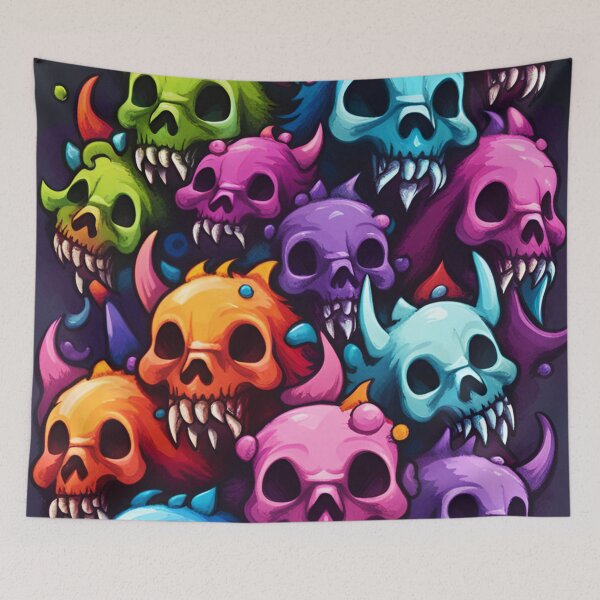 Item preview, alienlove 71 good mood lucky funny skull designed and sold by alienlove-8.