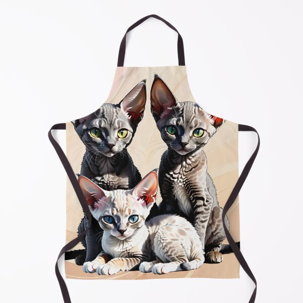Item preview, Devon Rex Cat and Kittens Picture designed and sold by Petalandfur.
