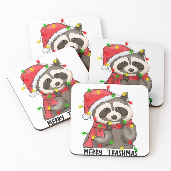 Item preview, Merry Trashmas - Divertido mapache navideño designed and sold by DigitalByEb.