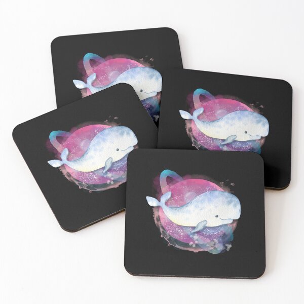 Item preview, Baby Beluga Whale In Space Watercolor designed and sold by kuremureDesign.