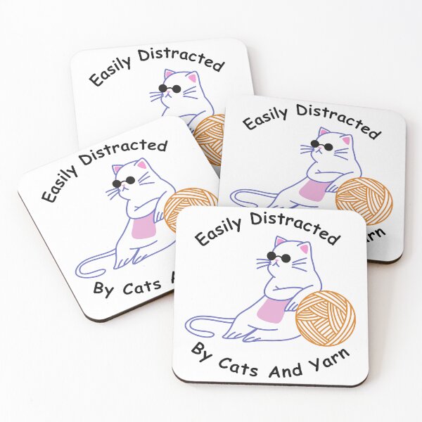Item preview, Easily Distracted By Cats and Yarn  designed and sold by Wiss2Arts.