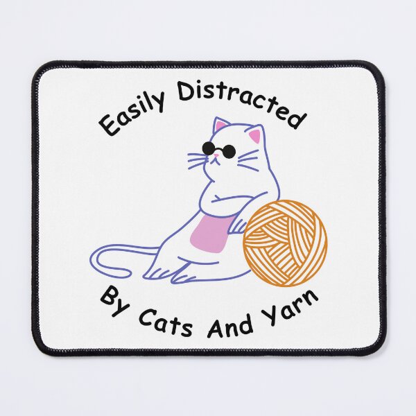 Item preview, Easily Distracted By Cats and Yarn designed and sold by Wiss2Arts.