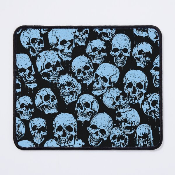 Artikelvorschau, Grunge Goth Blue Skulls Dark Pattern entworfen und verkauft von trajeado14.
