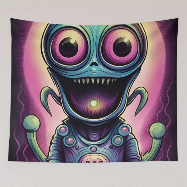 Item preview, alienlove 76 good mood lucky funny skull designed and sold by alienlove-8.
