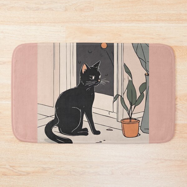 Item preview, Black Cat in the door designed and sold by Catophile.