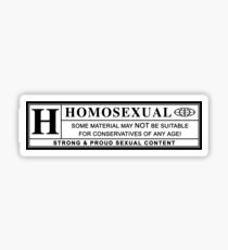 homosexual warning label Sticker