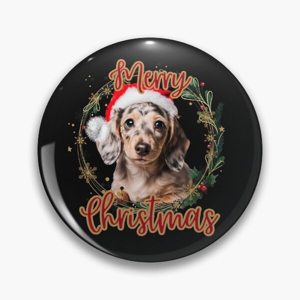 Item preview, Dappled Dachshund Christmas: Santa Hat Delight designed and sold by DarlingsTees.