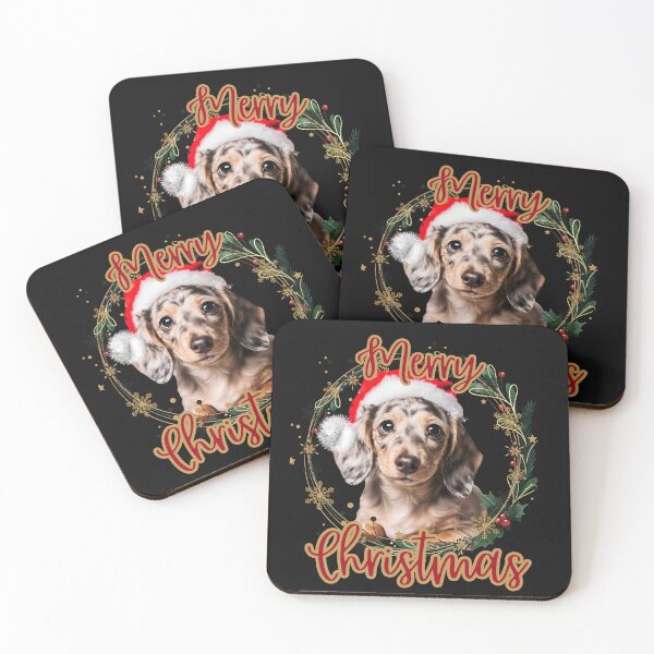 Item preview, Dappled Dachshund Christmas: Santa Hat Delight designed and sold by DarlingsTees.