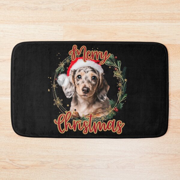 Item preview, Dappled Dachshund Christmas: Santa Hat Delight designed and sold by DarlingsTees.