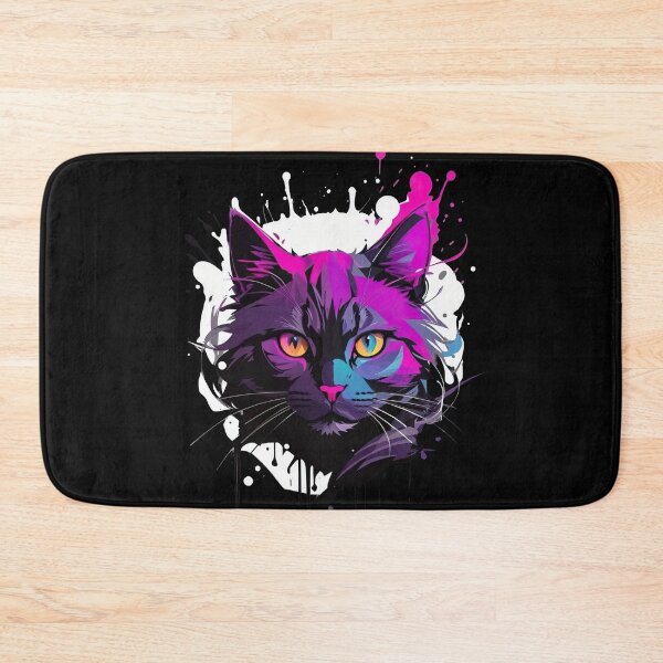 Item preview, Cute Black and Violet Cat in Low Poly and Graffiti Style designed and sold by MindSmith.