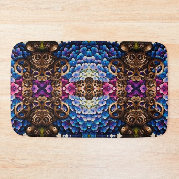 Item preview, Steampunk Gears and Hydrangeas Pattern designed and sold by NovosArt.