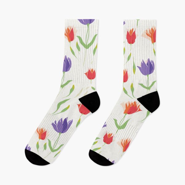 Artikelvorschau, Rosa und lila Tulpen mit Tautropfen, ein Symbol für Frische. entworfen und verkauft von StrawberryJolly.