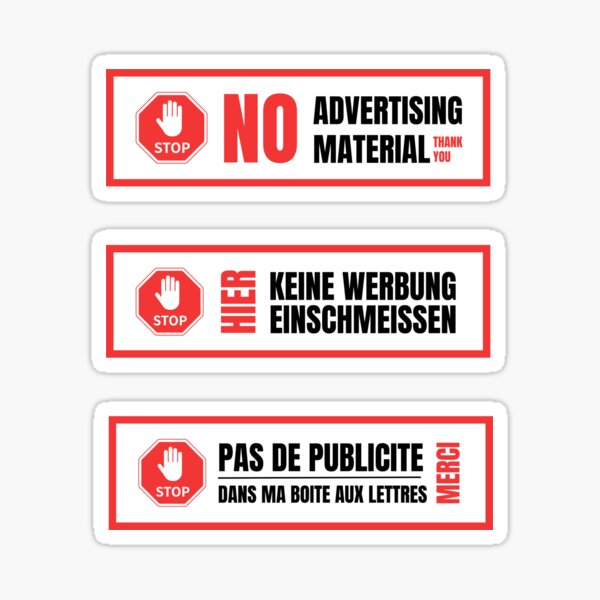 No Advertising Stickers for Sale