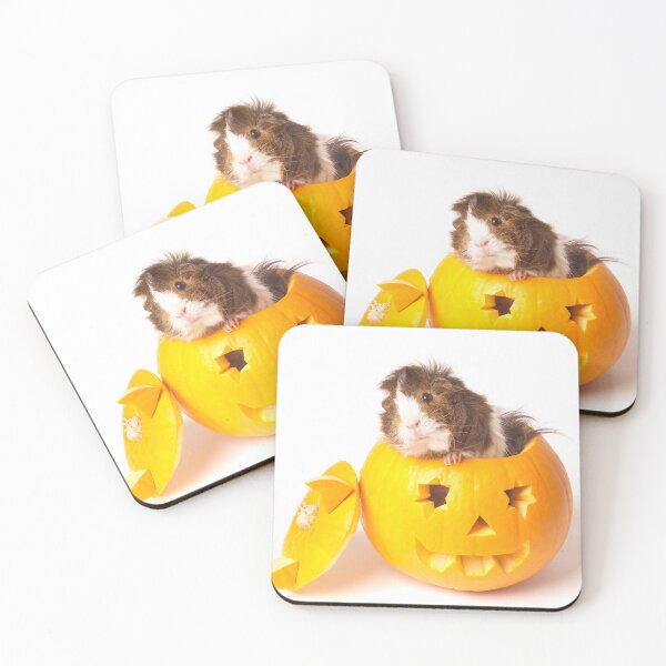 Item preview, Guinea pig peeping out of a jack-o'-lantern designed and sold by bailey-cooper.