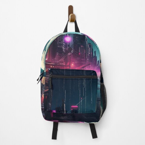 Item preview, Cyberpunk neon futuristic city outer space designed and sold by zand-n-zive.