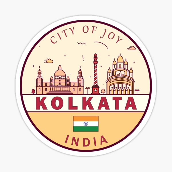 Item preview, Kolkata India City Skyline Emblem designed and sold by KrisSidDesigns.