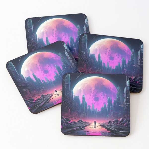 Item preview, Cyberpunk neon future city outer space futuristic designed and sold by zand-n-zive.