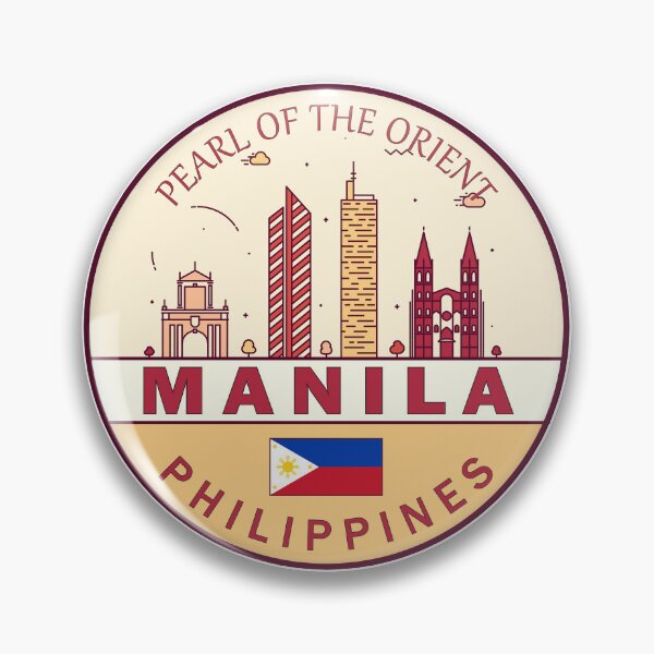 Artikelvorschau, Manila-Philippinen-Stadt-Skyline-Emblem entworfen und verkauft von KrisSidDesigns.