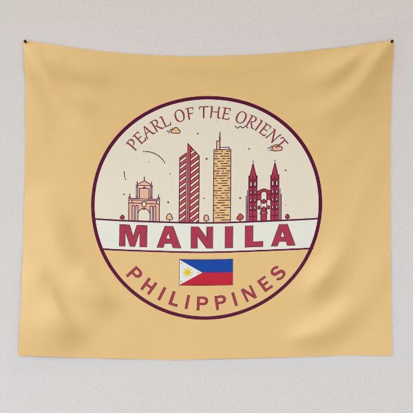 Item preview, Manila Philippines City Skyline Emblem designed and sold by KrisSidDesigns.