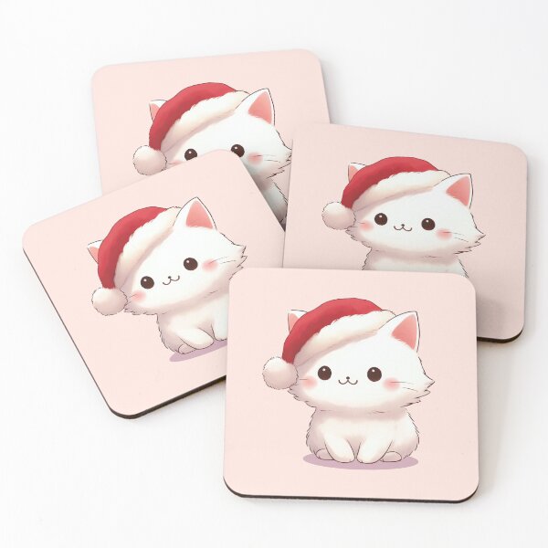 Item preview, Cute Christmas White Kitty designed and sold by KAI-Studio.