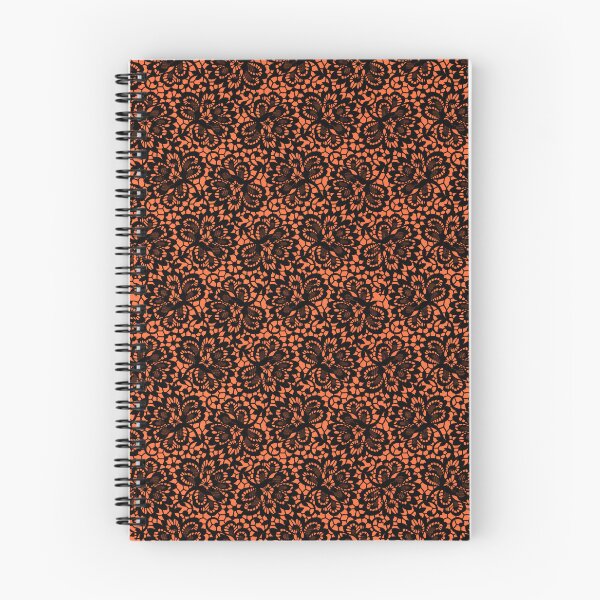 Item preview, Orange with Black Lace Overlay Seamless Pattern designed and sold by JadeRyder.