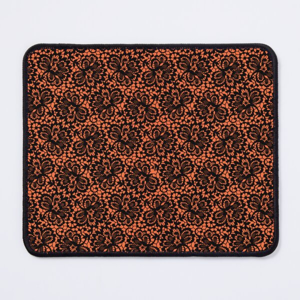 Item preview, Orange with Black Lace Overlay Seamless Pattern designed and sold by JadeRyder.