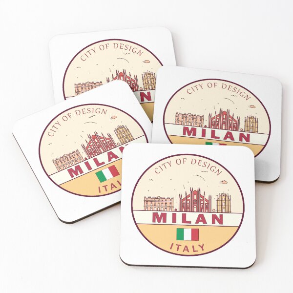 Item preview, Milan Italy City Skyline Emblem designed and sold by KrisSidDesigns.