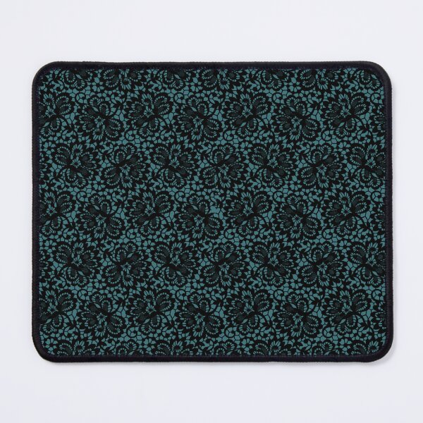 Item preview, Aqua with Black Lace Overlay Seamless Pattern designed and sold by JadeRyder.
