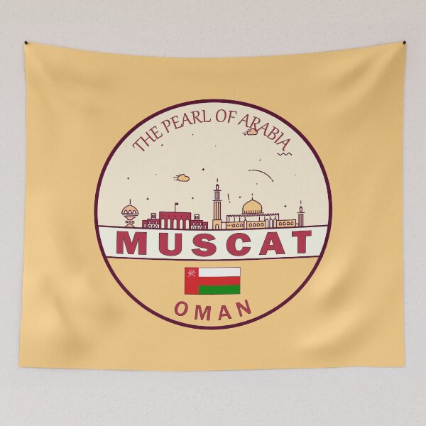 Item preview, Muscat Oman City Skyline Emblem designed and sold by KrisSidDesigns.