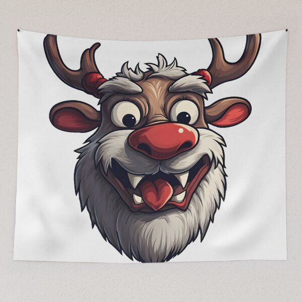 Item preview, Crazy Christmas Reindeer with Red Nose designed and sold by Rivanes.