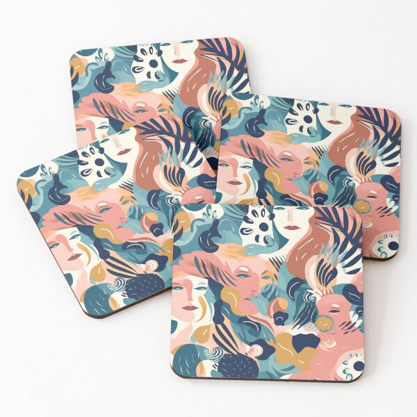Item preview, Abstract Flowers and Faces designed and sold by Hashola Designs.