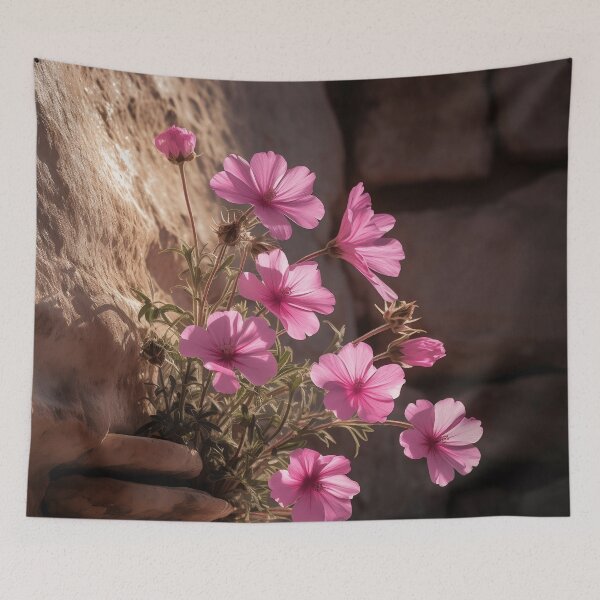 Item preview, stone wall flowers art print designed and sold by dcrc.