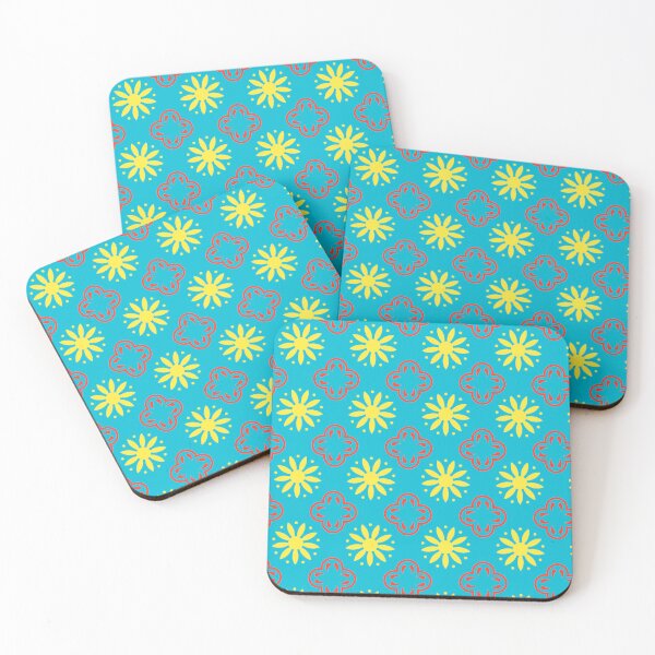 Item preview, Yellow Blue Green Red Flower Floral Petals Moroccan Mosaic Tile Meditation Henna Pattern designed and sold by PenguinForests.