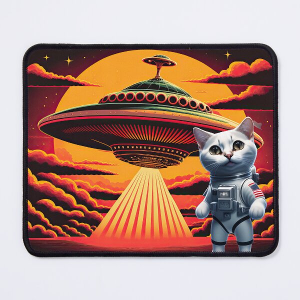 Item preview, Cat Ufo Selfie, Cat Selfie With Flying Saucer Funny Cat designed and sold by Mayalogo.