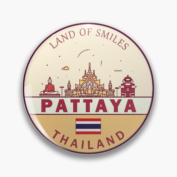 Item preview, Pattaya Thailand City Skyline Emblem designed and sold by KrisSidDesigns.