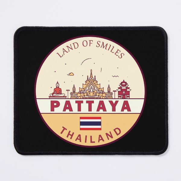 Item preview, Pattaya Thailand City Skyline Emblem designed and sold by KrisSidDesigns.