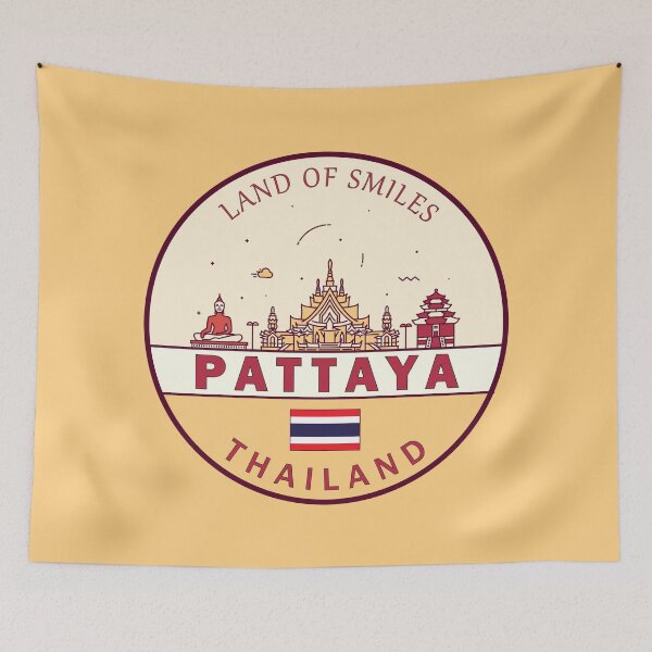 Item preview, Pattaya Thailand City Skyline Emblem designed and sold by KrisSidDesigns.
